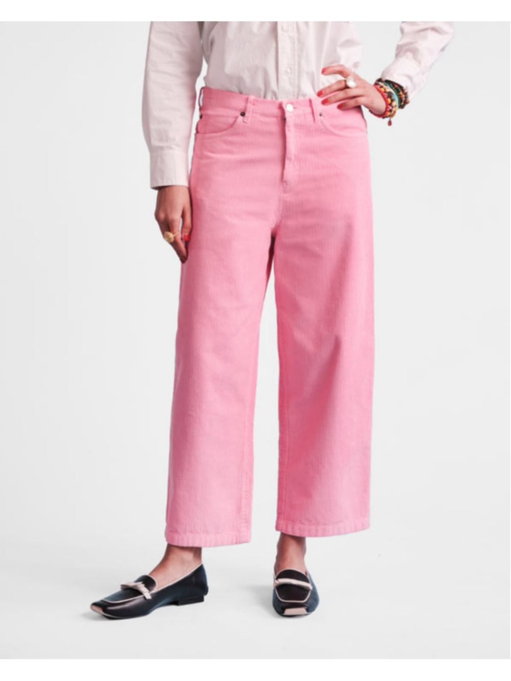 Frances Valentine Jane Corduroy Pant Pink Wide Leg Mid Rise Womens 4 Maximalist